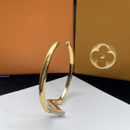 [Clover]VOLTE UPSITE DOWN DIAMOND GOLD OPEN BRACELET