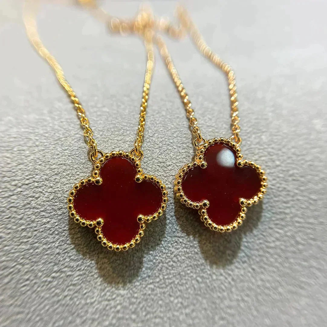 [Clover]CLOVER 15MM CARNELIAN SINGLE FLOWER NECKLACE