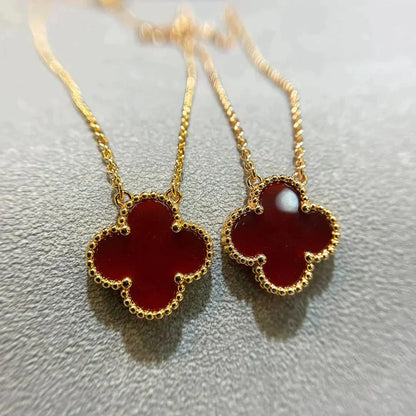 [Clover]CLOVER 15MM CARNELIAN SINGLE FLOWER NECKLACE
