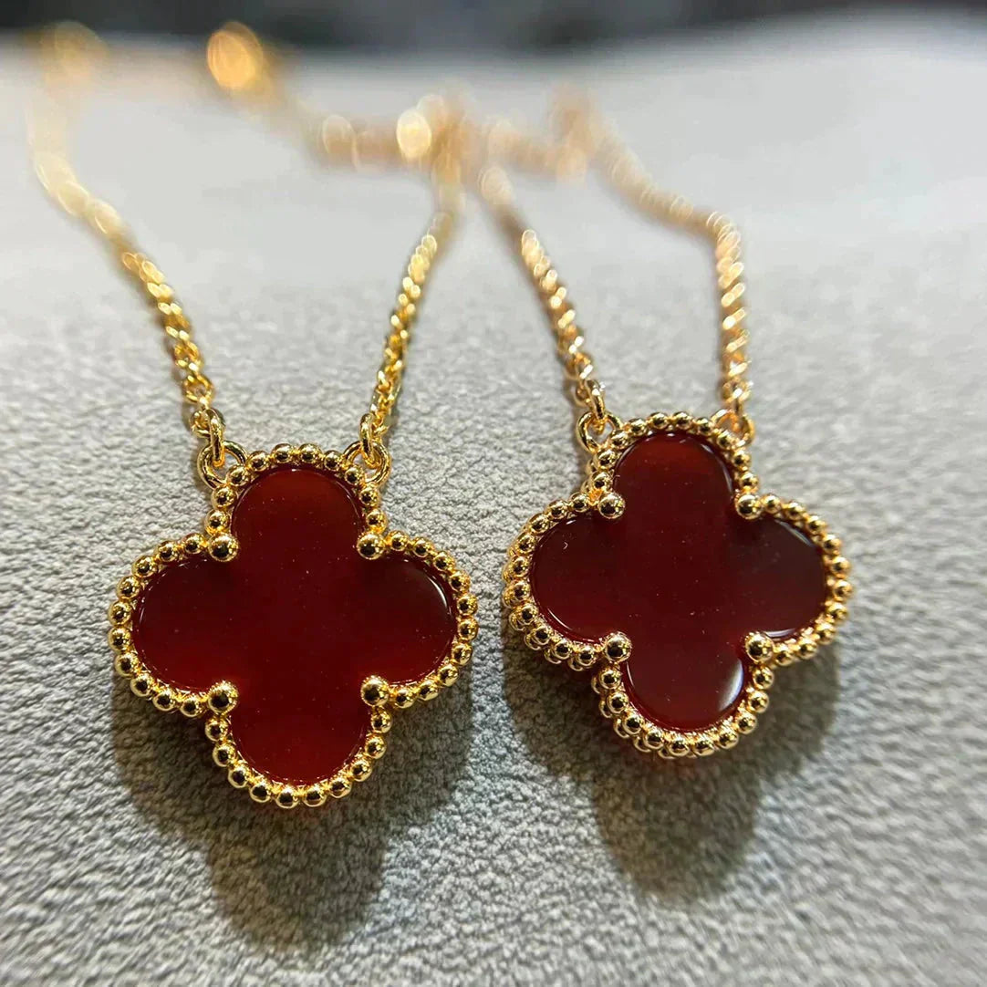 [Clover]CLOVER 15MM CARNELIAN SINGLE FLOWER NECKLACE
