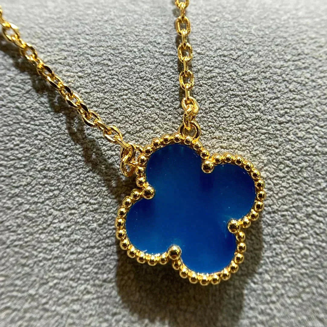 [Clover]CLOVER 15MM BLUE AGATE NECKLACE