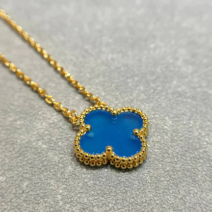 [Clover]CLOVER 15MM BLUE AGATE NECKLACE