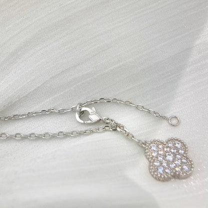 [Clover]CLOVER 5 MOTIFS SILVER DIAMONDS NECKLACE