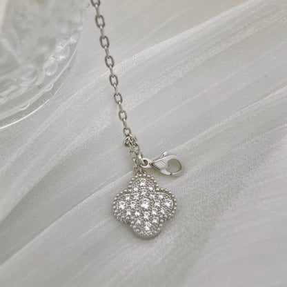 [Clover]CLOVER 5 MOTIFS SILVER DIAMONDS NECKLACE