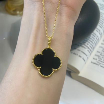 [Clover]CLOVER 25MM NECKLACE GOLD ONYX