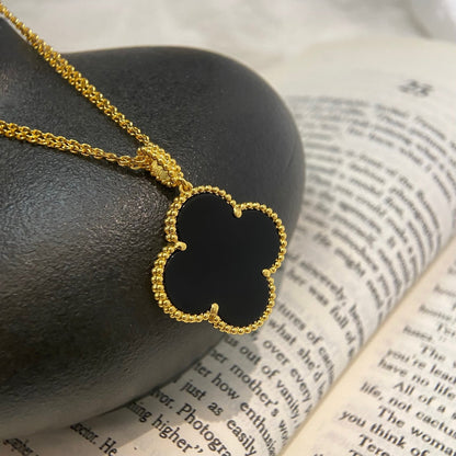 [Clover]CLOVER 25MM NECKLACE GOLD ONYX