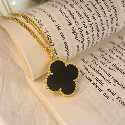 [Clover]CLOVER 25MM NECKLACE GOLD ONYX