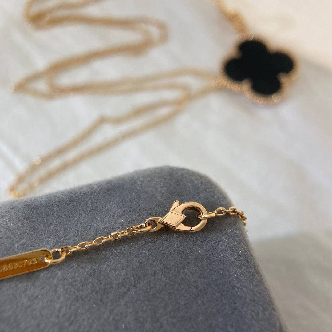 [Clover]CLOVER 25MM NECKLACE GOLD ONYX