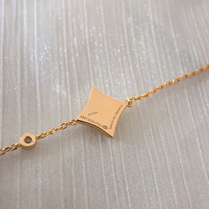 [Clover]COLOR STAR CARNELIAN PINK GOLD DIAMOND BRACELET