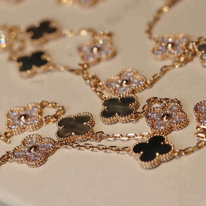 [Clover]CLOVER 20 MOTIFS DARK MOP DIAMOND  NECKLACE