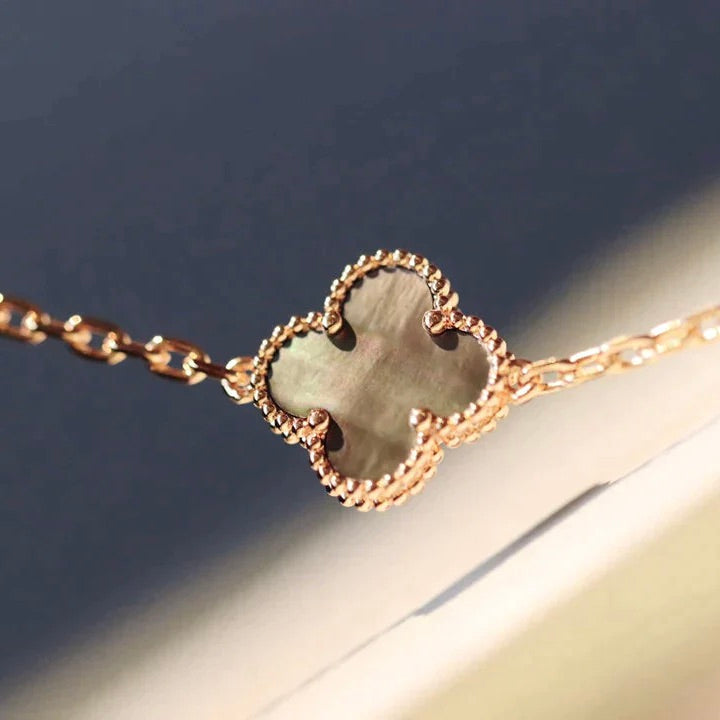 [Clover]CLOVER 20 MOTIFS DARK MOP DIAMOND  NECKLACE