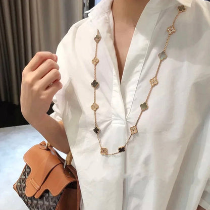 [Clover]CLOVER 20 MOTIFS DARK MOP DIAMOND  NECKLACE