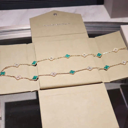 [Clover]CLOVER 20 MOTIFS MALACHITE DIAMOND NECKLACE