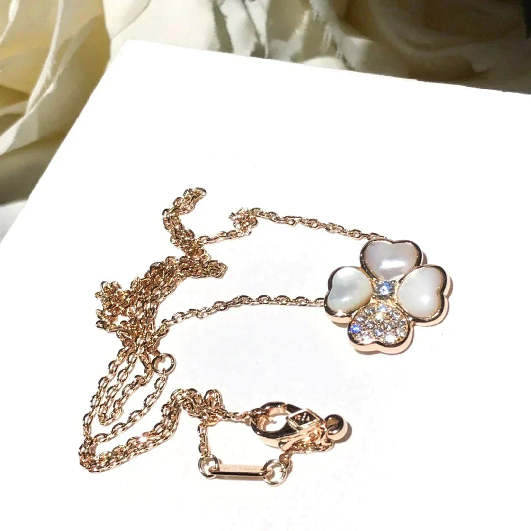 [Clover]CLOVER MOP DIAMOND ROSE GOLD NECKLACE