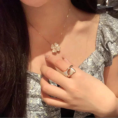 [Clover]CLOVER MOP DIAMOND ROSE GOLD NECKLACE