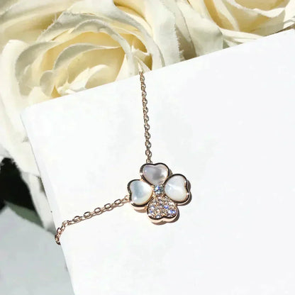 [Clover]CLOVER MOP DIAMOND ROSE GOLD NECKLACE