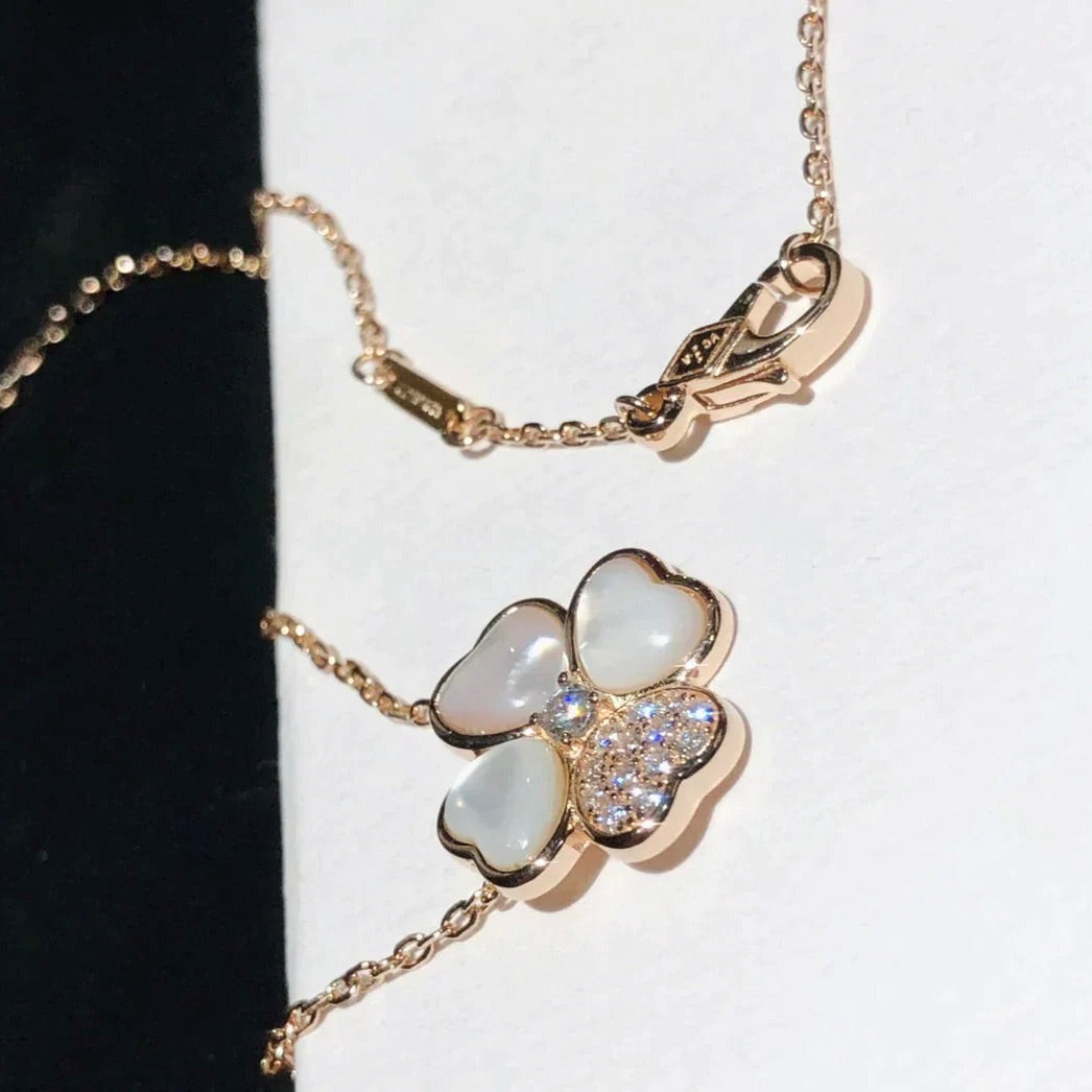 [Clover]CLOVER MOP DIAMOND ROSE GOLD NECKLACE