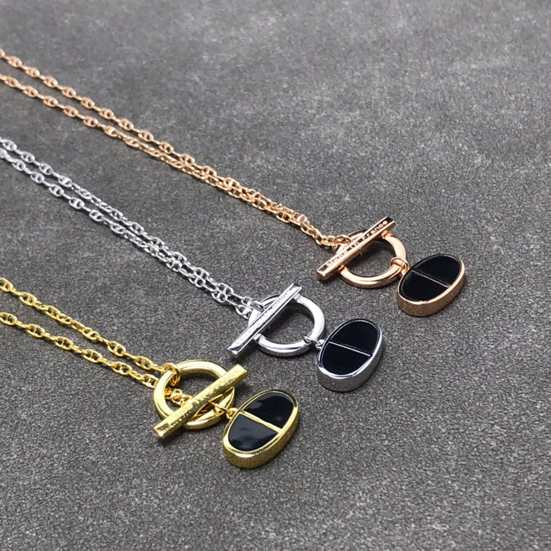 [Clover]CHAINE VERSO BLACK CERAMIC  NECKLACE