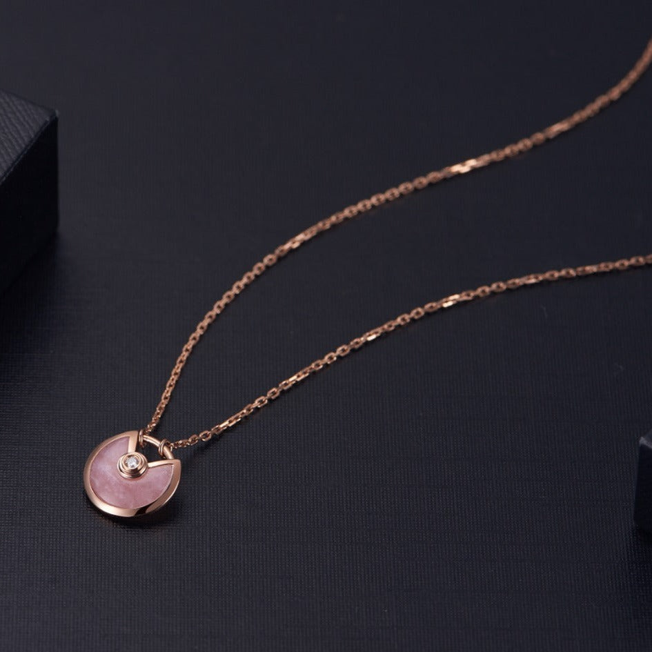 [Clover]AMULETTE ROSE GOLD PINK MOP NECKLACE