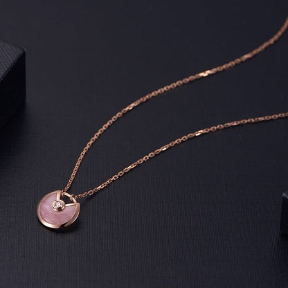 [Clover]AMULETTE ROSE GOLD PINK MOP NECKLACE