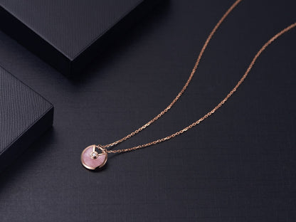 [Clover]AMULETTE ROSE GOLD PINK MOP NECKLACE