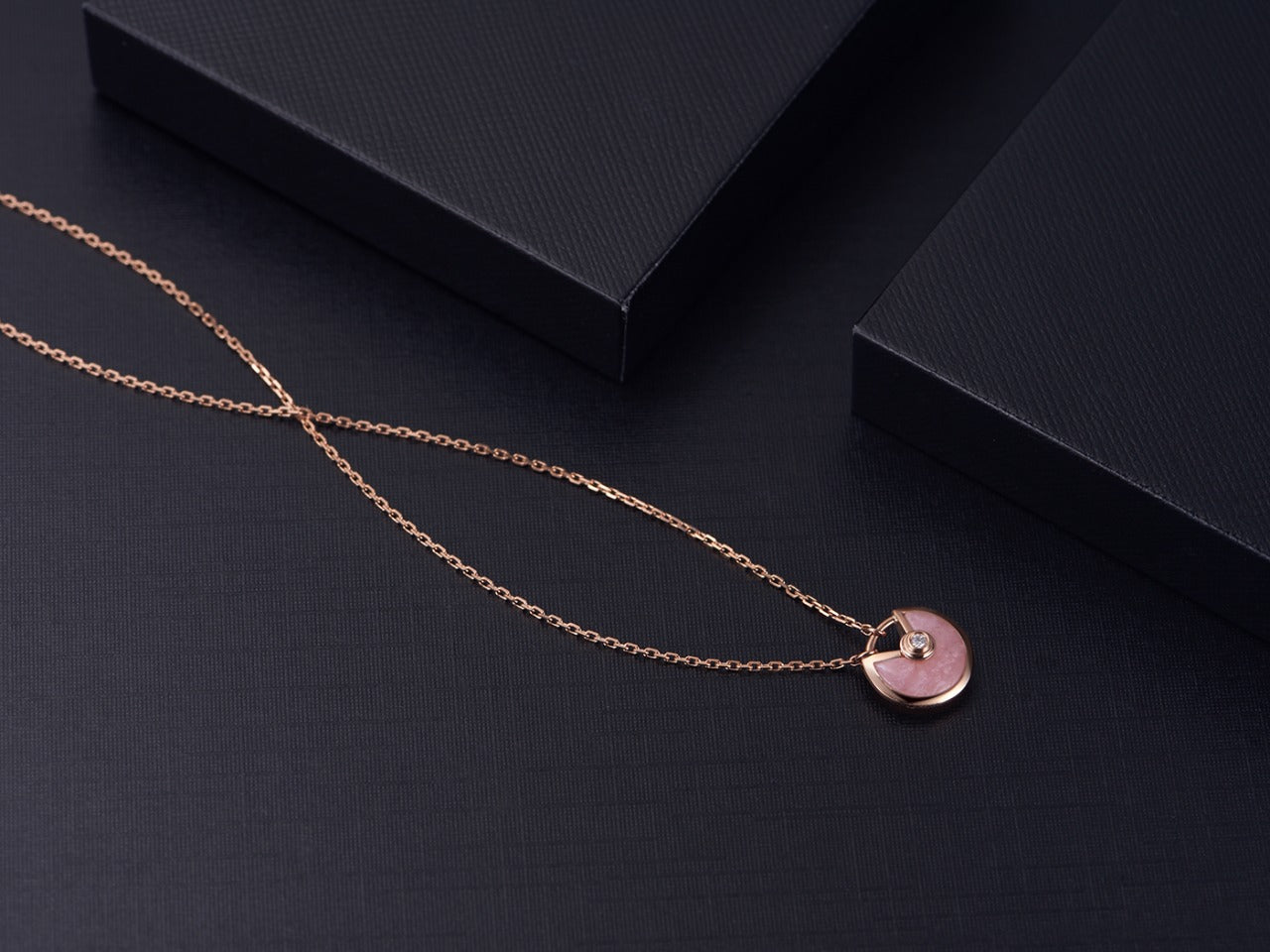 [Clover]AMULETTE ROSE GOLD PINK MOP NECKLACE
