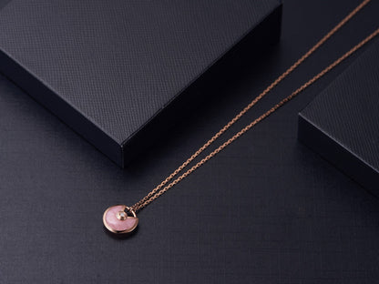 [Clover]AMULETTE ROSE GOLD PINK MOP NECKLACE