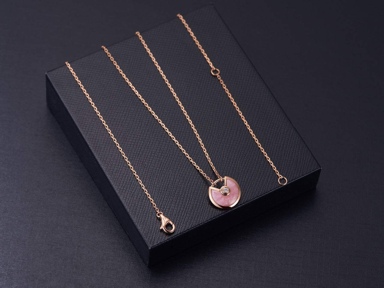 [Clover]AMULETTE ROSE GOLD PINK MOP NECKLACE
