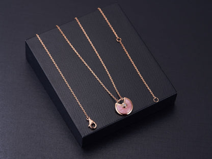 [Clover]AMULETTE ROSE GOLD PINK MOP NECKLACE