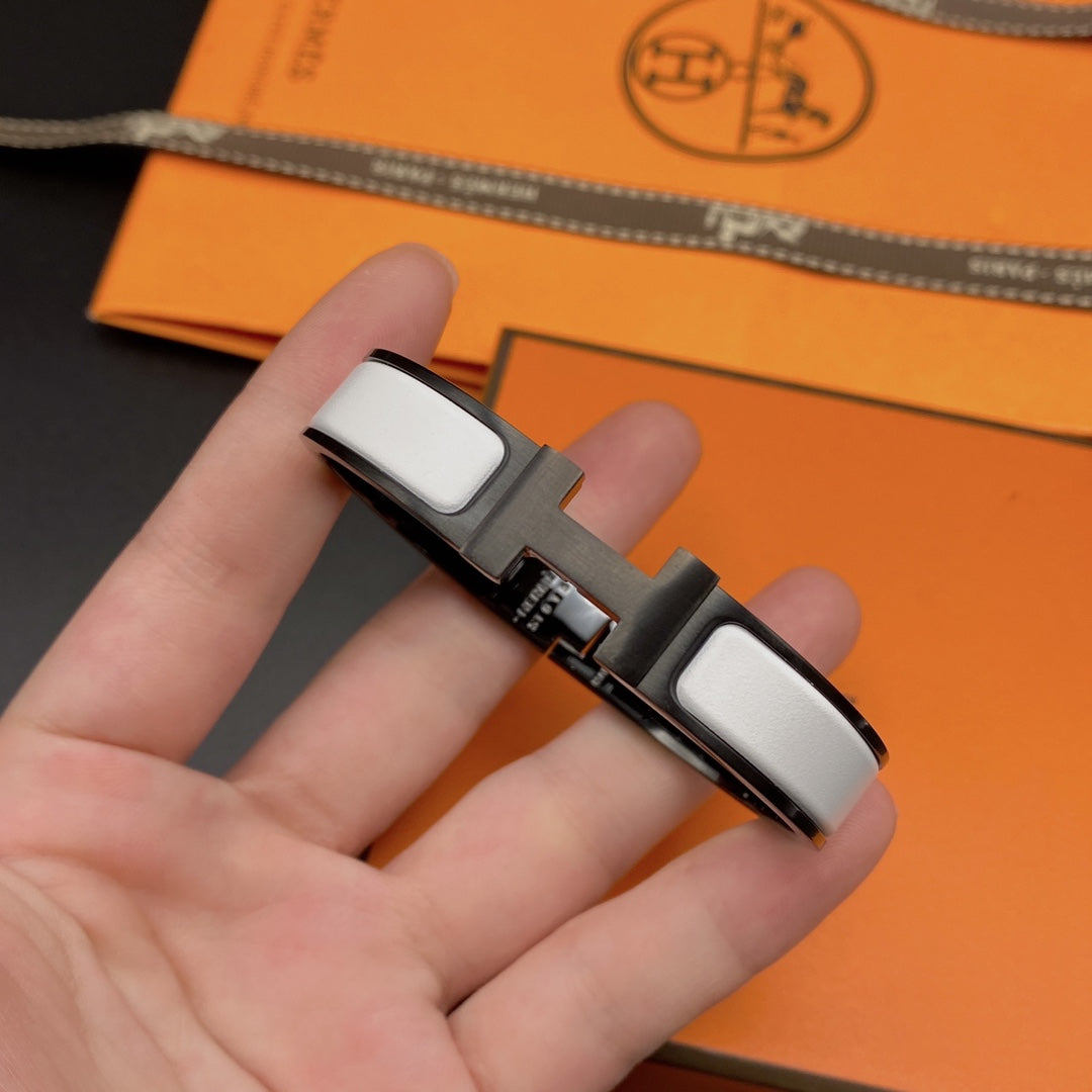 [Clover]H BRACELET 12MM BLACK WHITE CERAMIC