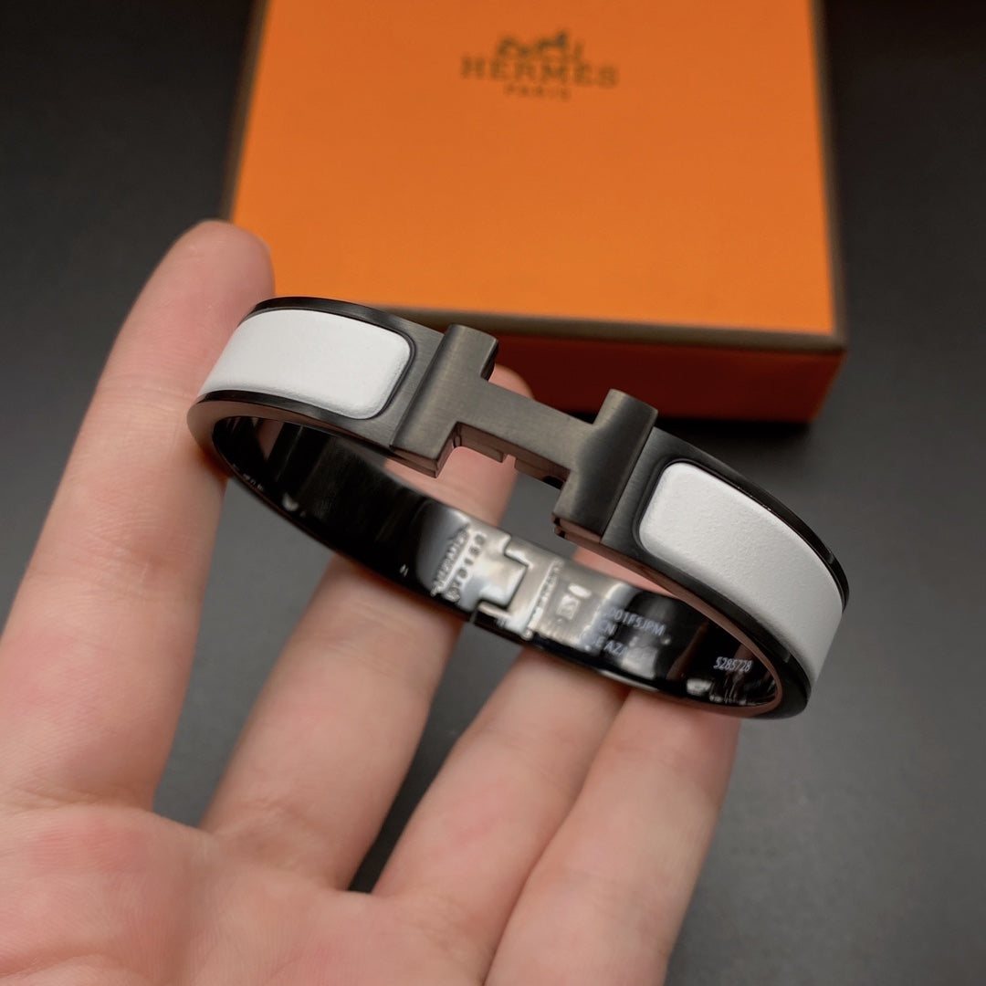 [Clover]H BRACELET 12MM BLACK WHITE CERAMIC