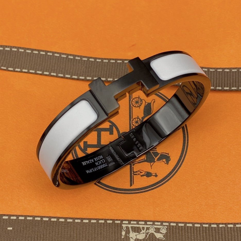 [Clover]H BRACELET 12MM BLACK WHITE CERAMIC