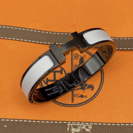 [Clover]H BRACELET 12MM BLACK WHITE CERAMIC