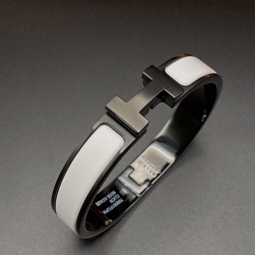 [Clover]H BRACELET 12MM BLACK WHITE CERAMIC