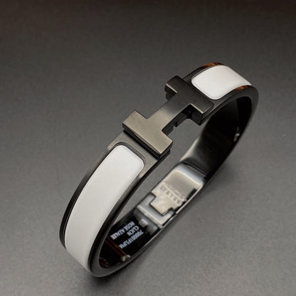 [Clover]H BRACELET 12MM BLACK WHITE CERAMIC