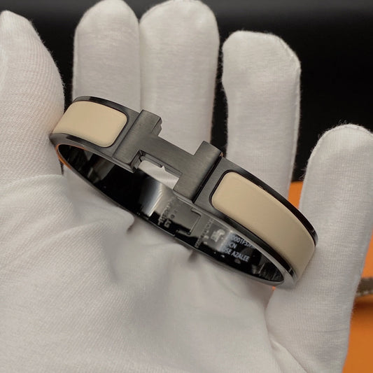 [Clover]H BRACELET 12MM BLACK BEIGE CERAMIC