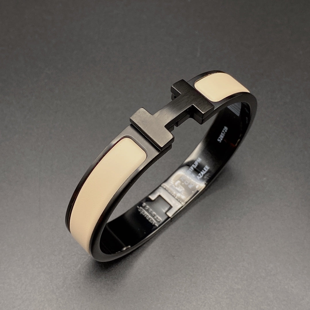 [Clover]H BRACELET 12MM BLACK BEIGE CERAMIC