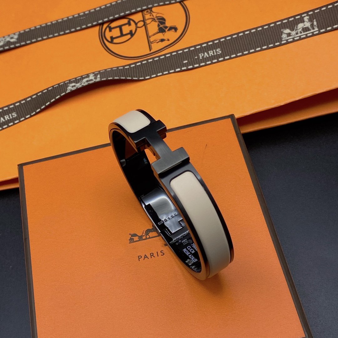 [Clover]H BRACELET 12MM BLACK BEIGE CERAMIC