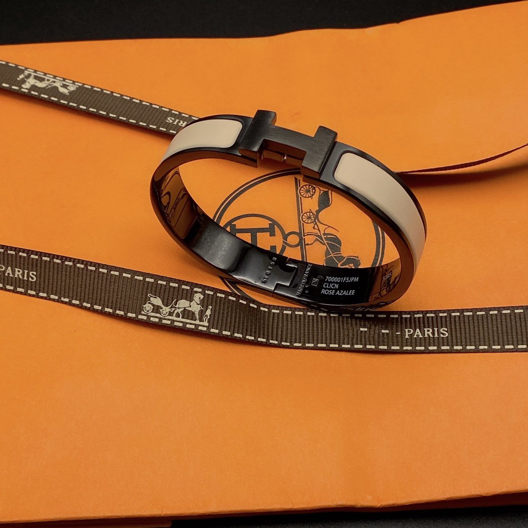 [Clover]H BRACELET 12MM BLACK BEIGE CERAMIC