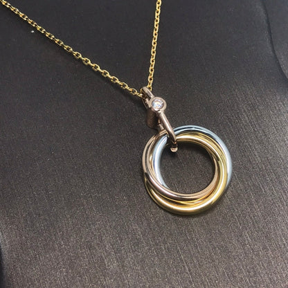 [Clover]TRINITY SILVER GOLD PINK GOLD NECKLACE