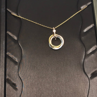 [Clover]TRINITY SILVER GOLD PINK GOLD NECKLACE