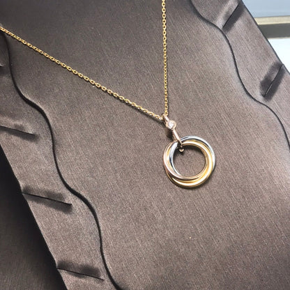 [Clover]TRINITY SILVER GOLD PINK GOLD NECKLACE
