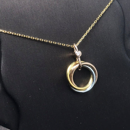 [Clover]TRINITY SILVER GOLD PINK GOLD NECKLACE