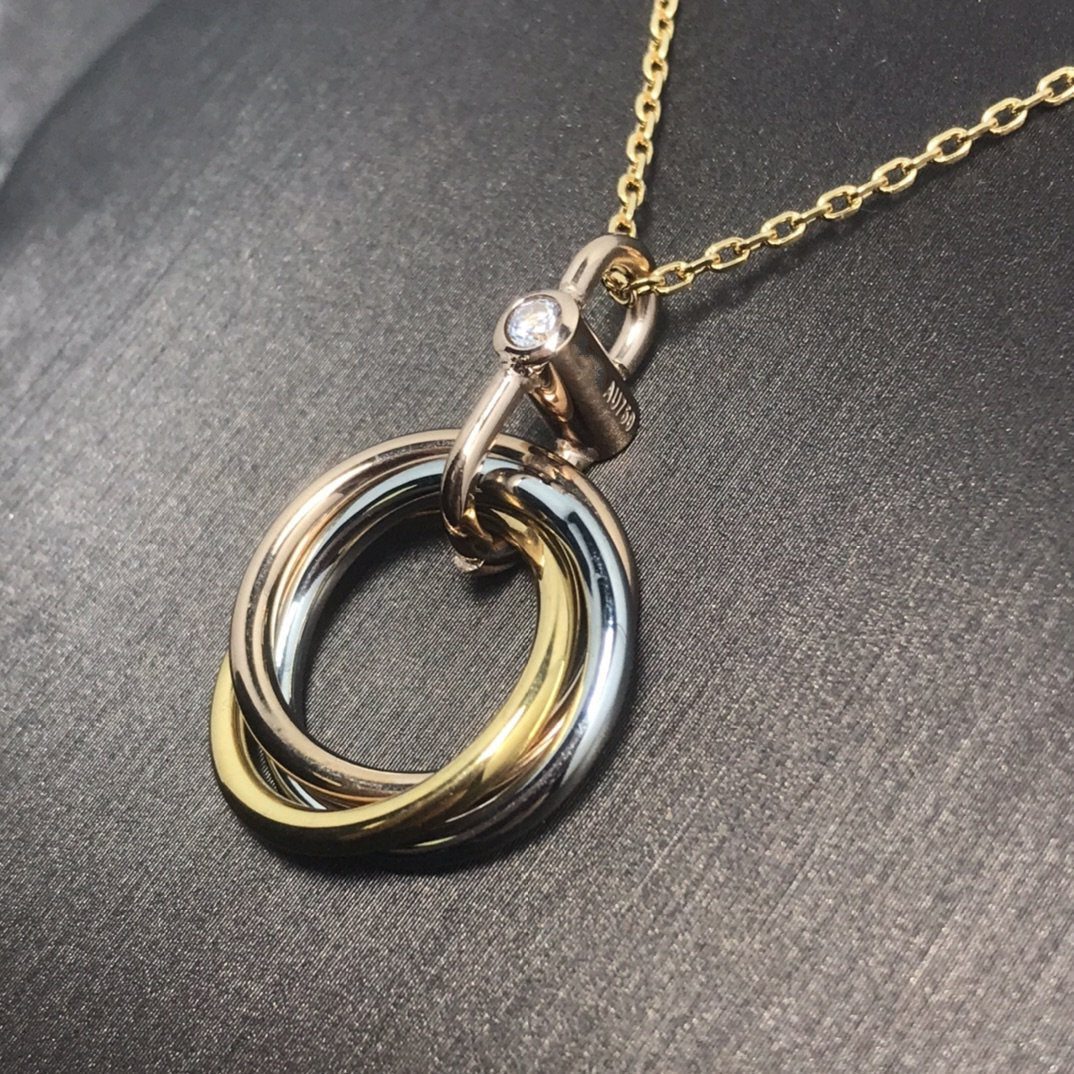 [Clover]TRINITY SILVER GOLD PINK GOLD NECKLACE