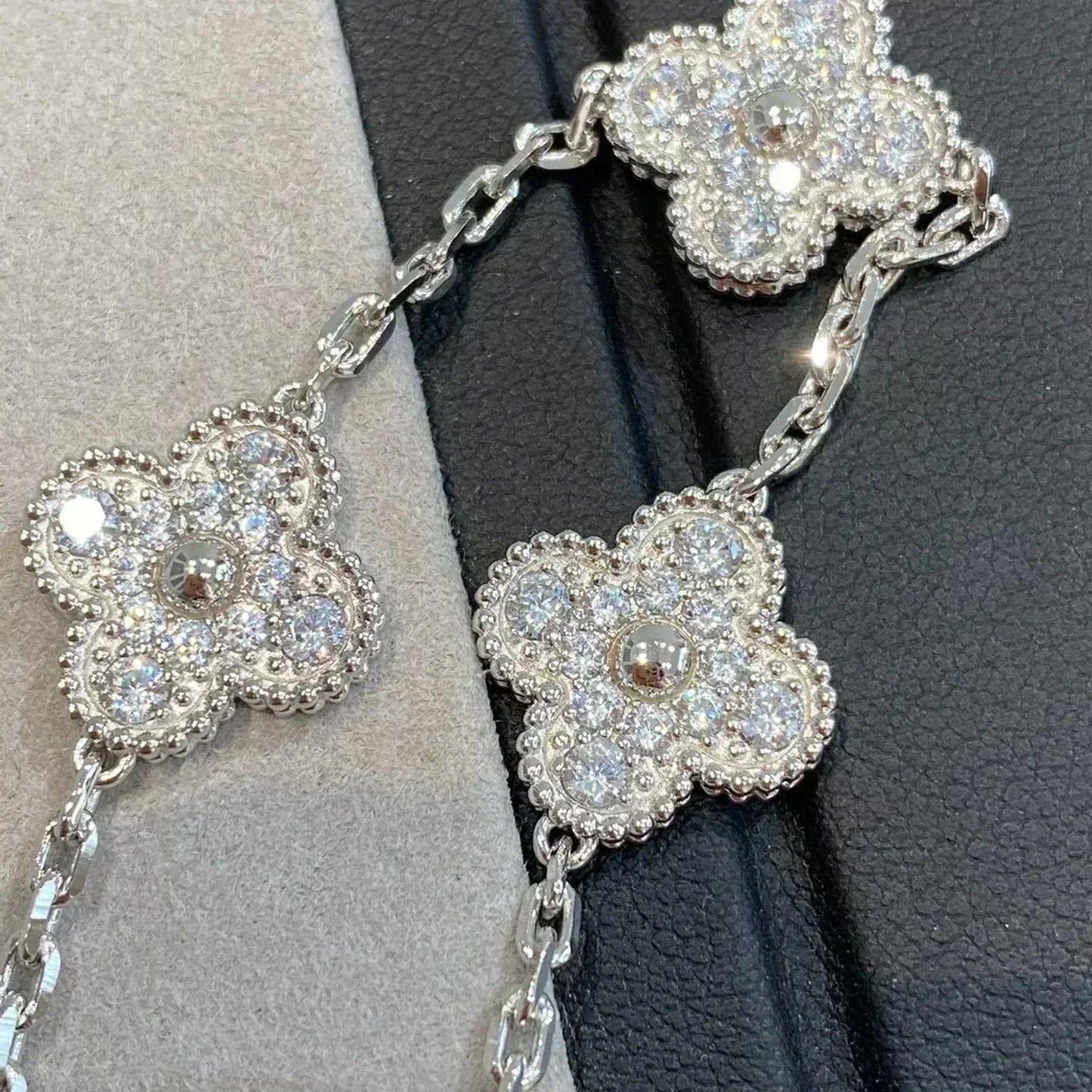[Clover]CLOVER 5 MOTIFS  DIAMOND BRACELET SILVER