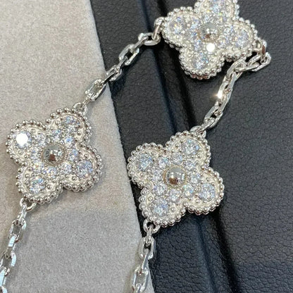 [Clover]CLOVER 5 MOTIFS  DIAMOND BRACELET SILVER