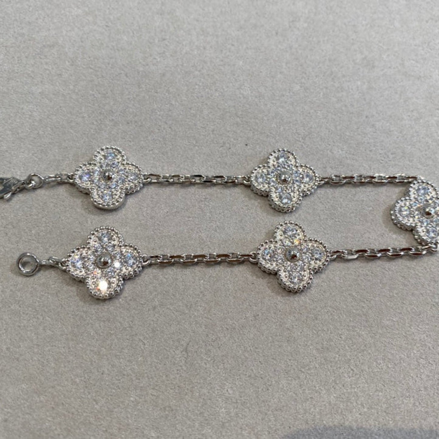 [Clover]CLOVER 5 MOTIFS  DIAMOND BRACELET SILVER