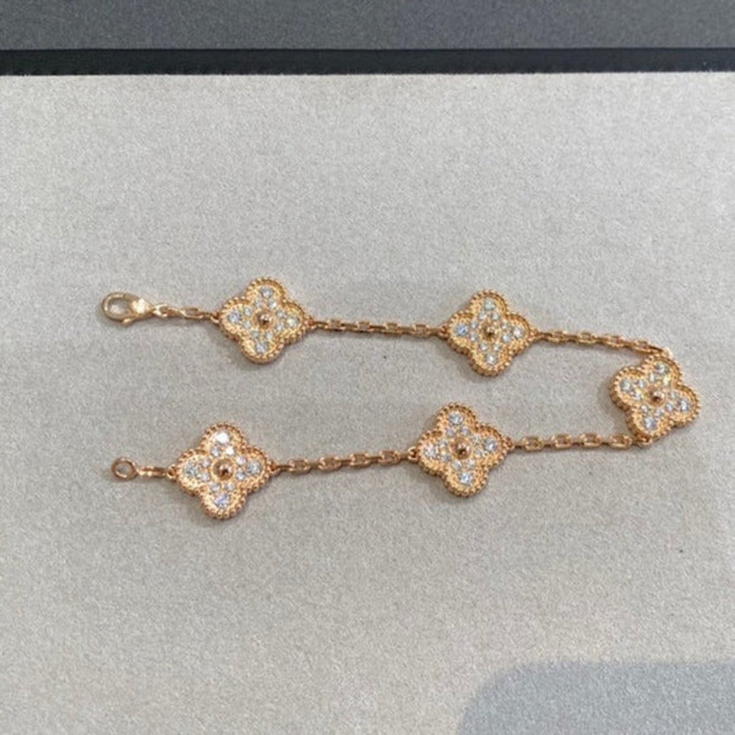 [Clover]CLOVER 5 MOTIFS  FULL DIAMOND BRACELET