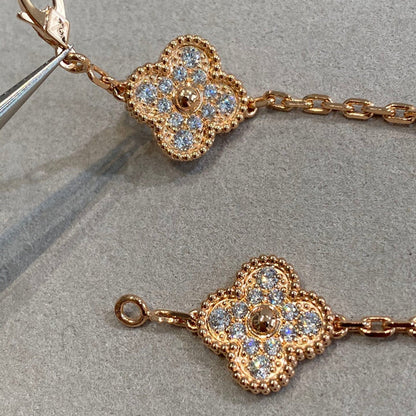 [Clover]CLOVER 5 MOTIFS  FULL DIAMOND BRACELET