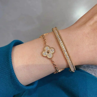[Clover]CLOVER 5 MOTIFS  FULL DIAMOND BRACELET